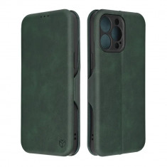 Husa Tip Carte iPhone 14 Pro Max cu Flip Magnetic Verde TSWP