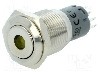 Intrerupator anti-vandalism, ON-(ON), ?16mm, ONPOW, LAS2-GQF-11D/Y12V/S-P foto