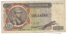 Bancnota 1 zaire 1977 - Zair