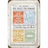 Placa metalica - Dog Rules- 20x30 cm, Nostalgic Art Merchandising