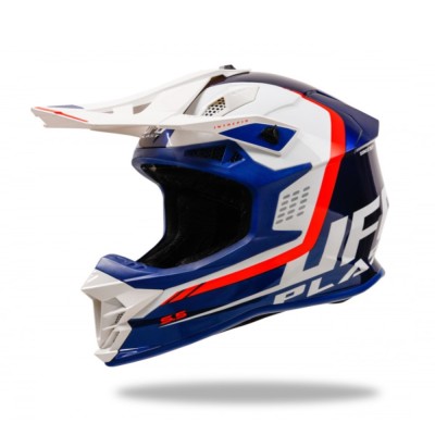Casca cross Ufo Plast Intrepid S5 alb/albastru foto