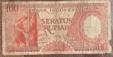 B11 18 - Bancnota foarte veche - Indonezia - 100 rupii - 1958