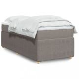 VidaXL Pat box spring cu saltea, gri taupe, 90x190 cm, textil