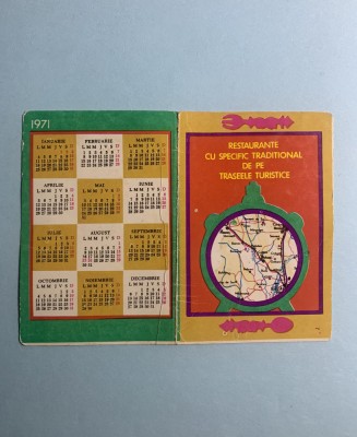 Calendar 1971 restaurante cu specific tradițional foto