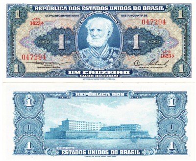 Brazilia 1 Cruzeiro 1954 P-150a UNC foto