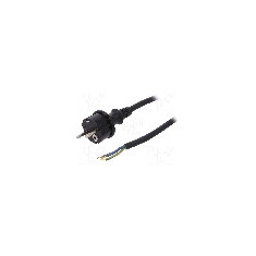Cablu alimentare AC, 2m, 3 fire, culoare negru, cabluri, CEE 7/7 (E/F) mufa, SCHUKO mufa, PLASTROL - W-97270