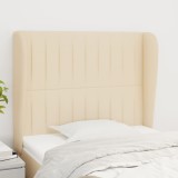 Gossi tablie de pat cu aripioare, crem, 103x23x118/128 cm, textil