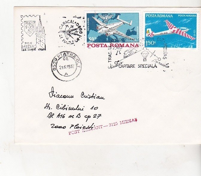 bnk fil Plic ocazional - Traseul postal Caracal Piatra Olt Medias