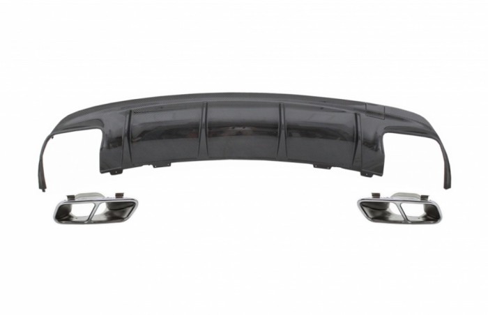 Difuzor Bara Spate cu Ornamente pentru sistemul de evacuare Crom MERCEDES CLA W117 (2013-2018) Facelift CLA45 Design Carbon Performance AutoTuning