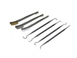 Set Universal Curatare Toba Esapament Moto, 7 Piese: Perii Duritati Diferite + Ustensile Metalice