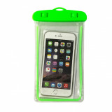 Husa subacvatica Zip Waterproof Flippy, Snowproof, Universala, Impermeabila, cu Snur, pentru telefon sau documente, Verde deschis