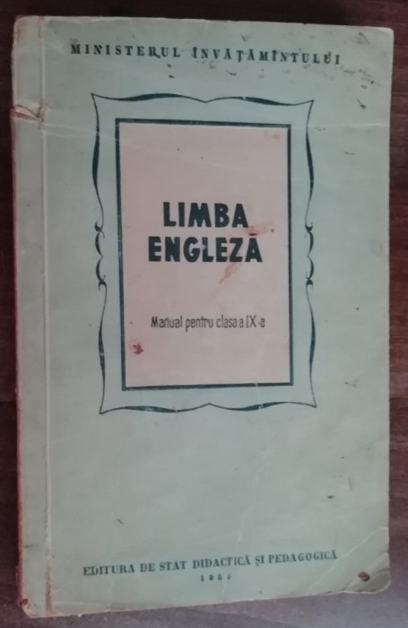 myh 542s - Manual de Limba engleza pentru clasda IX-a - ed 1956