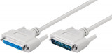 Cablu prelungitor D-SUB/IEEE 1284 25 pini tata/mama 1.8m gri serial 1:1 Goobay 50541
