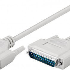 Cablu prelungitor D-SUB/IEEE 1284 25 pini tata/mama 1.8m gri serial 1:1 Goobay 50541