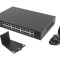 Switch Ethernet LANBERG 1U Gigabit PoE RJ45 x26 IEC C14 rack 19 negru 250m