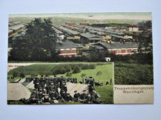 Carte Postala Militara, Germania 1912: Cazarma de Instructie Militara, Munsingen foto