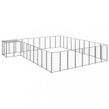 VidaXL Padoc pentru c&acirc;ini, negru, 25,41 m&sup2;, oțel