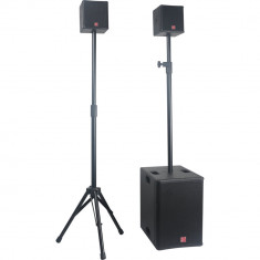 Set boxe profesionale active BST, 560W RMS, subwoofer si 2 sateliti, stative