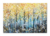 Cumpara ieftin Tablou 3D pictat manual, Toamna tarzie, stilizat, 100x70cm acril pe panza in cutit, Kenny Varniote