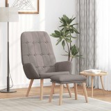 Scaun de relaxare cu taburet, gri taupe, textil