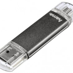 Stick USB Hama Laeta Twin 114872, 128 GB, USB 2.0/microUSB (Gri)