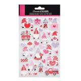 Set Autocolante Decorative, Gnome, Inimi și Cadouri, Multicolor, 32 Bucăți