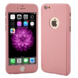 Husa Full Cover 360&deg; (fata + spate + geam sticla) pentru Apple iPhone 6 Plus / 6S Plus, rose gold