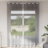 Perdele Voile vidaXL Gri Inchis 140x300 cm, Set 2 Bucati, Semi-transparente, Poliester, Ocheti Metalici