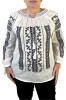 Bluza dama R25, marime 3XL, alb neted, Bumbac