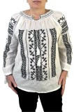 Bluza dama R25, marime 3XL, alb neted, Bumbac