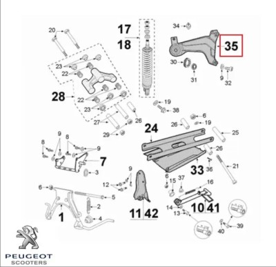 Brat suspensie spate original Peugeot Jet Force 125 ie (03-07) - Jet Force ie ABS (03-06) - Jet Force Compressor (05-07) 4T LC 125cc foto