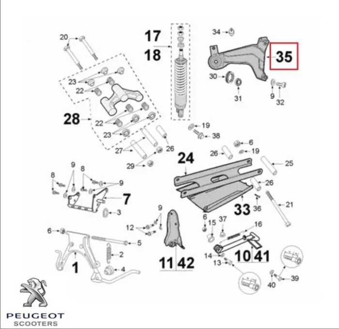 Brat suspensie spate original Peugeot Jet Force 125 ie (03-07) - Jet Force ie ABS (03-06) - Jet Force Compressor (05-07) 4T LC 125cc