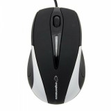 Mouse optic cu fir Esperanza Sirius EM102S 3 butoane Usb 1000dpi Negru/Argintiu