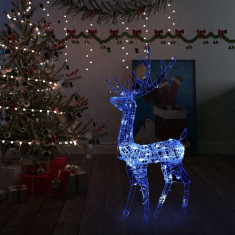Decoratiune de Craciun ren 140 LED-uri albastru 120 cm acril GartenMobel Dekor