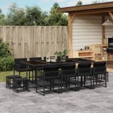 Cumpara ieftin Gossi set mobilier de gradina cu perne, 13 piese, negru, poliratan