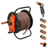 Furtun de gradina 30 m, 1/2 inch, 6 straturi, antirasucire, cu tambur si pistol