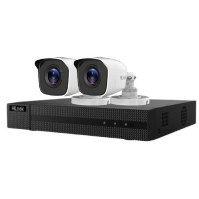 Sistem supraveghere Hilook, 2 camere 2MP, IR 20m, DVR 4 canale 2MP, Autocolant Rovision SafetyGuard Surveillance foto