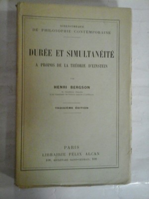 DUREE ET SIMULTANEITE - HENRI BERGSON foto