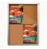 Avizier pluta Premium cu rama aluminiu 4*A4 (4 documente A4), 65x50 cm, Premium (7 ani garantie)