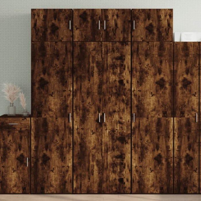 vidaXL Dulap &icirc;nalt, stejar fumuriu, 70x42,5x185 cm, lemn prelucrat 3281424