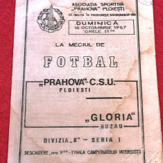 Program meci fotbal PRAHOVA CSU PLOIESTI - GLORIA BUZAU (18.10.1987)