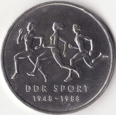 Moneda Republica Democrata Germana - 10 Mark 1988 - Sport RDG foto