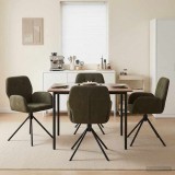 Cumpara ieftin Scaune de dining rotative 4 buc. Piele Suedata Sintetica