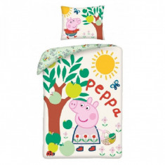 Lenjerie pat 140 x 200 cm, 100% bumbac Peppa Pig