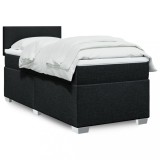 VidaXL Pat box spring cu saltea, negru, 100x200 cm, textil 3288094