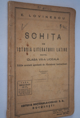 Schita de Istoria Literaturii Latine pentru clasa a VIII-a liceala / interbelica foto