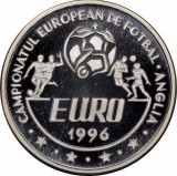 Romania, 100 lei 1996, Campionatul European, necirculata, argint