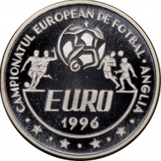 Romania, 100 lei 1996, Campionatul European, necirculata, argint