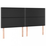 Cumpara ieftin Tablii de pat, 4 buc, negru, 100x5x78/88 cm, piele ecologica
