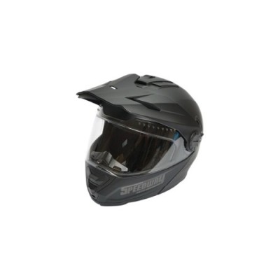 Casca motocross integrala, negru mat cu viziera transparenta si ochelari de soare marimea XL, model LION FAVLine Selection foto